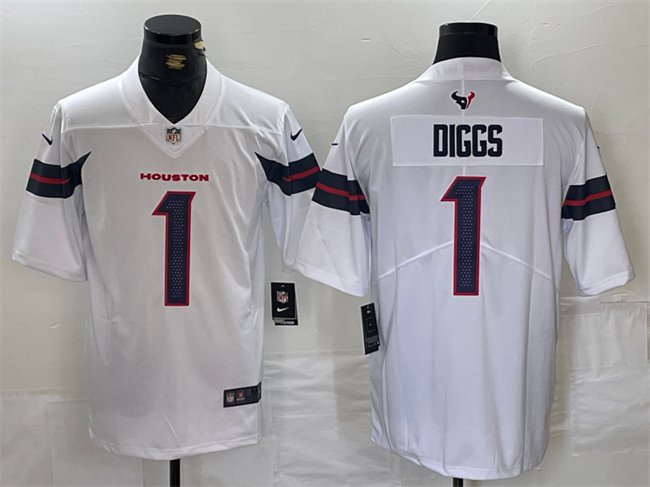 Men's Houston Texans #1 Stefon Diggs White Vapor Untouchable Stitched Football Jersey
